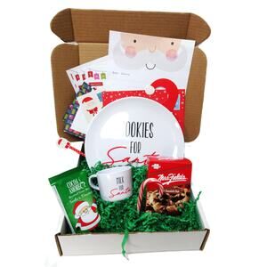 Cookies For Santa Gift Set Letter Kit Plate and Cup Cookies Hot Cocoa Candy Cane